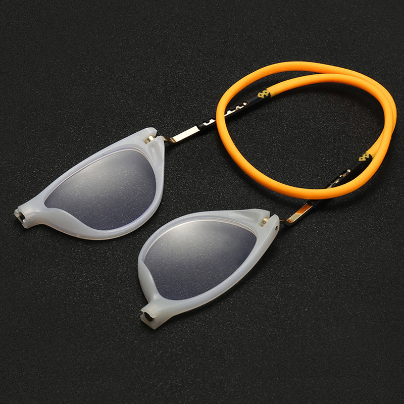 Magnetic cat-eye neck-hanging reading glasses-silicone soft rope material