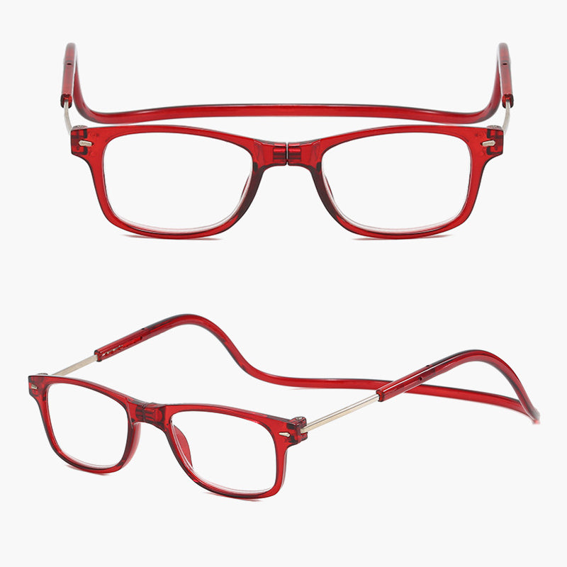 Hanger neck magnetic reading glasses
