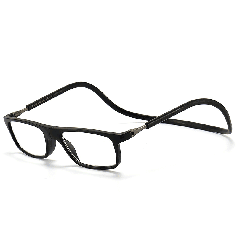 Magnetic foldable resin silicone reading glasses