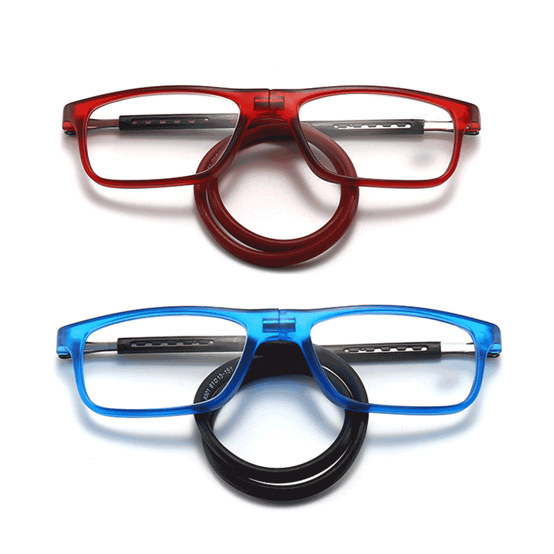 Magnetic foldable resin silicone reading glasses