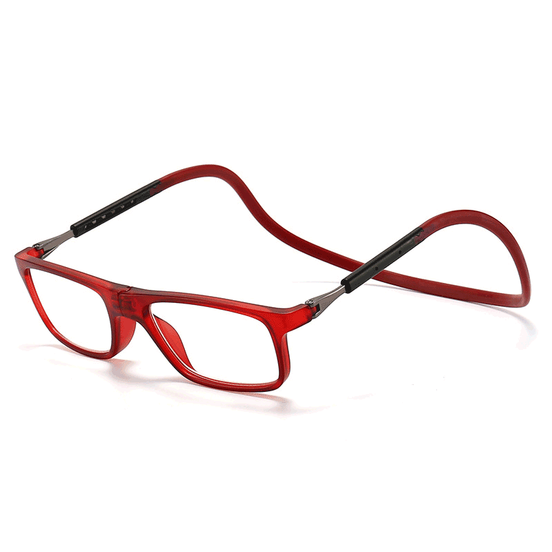 Magnetic foldable resin silicone reading glasses