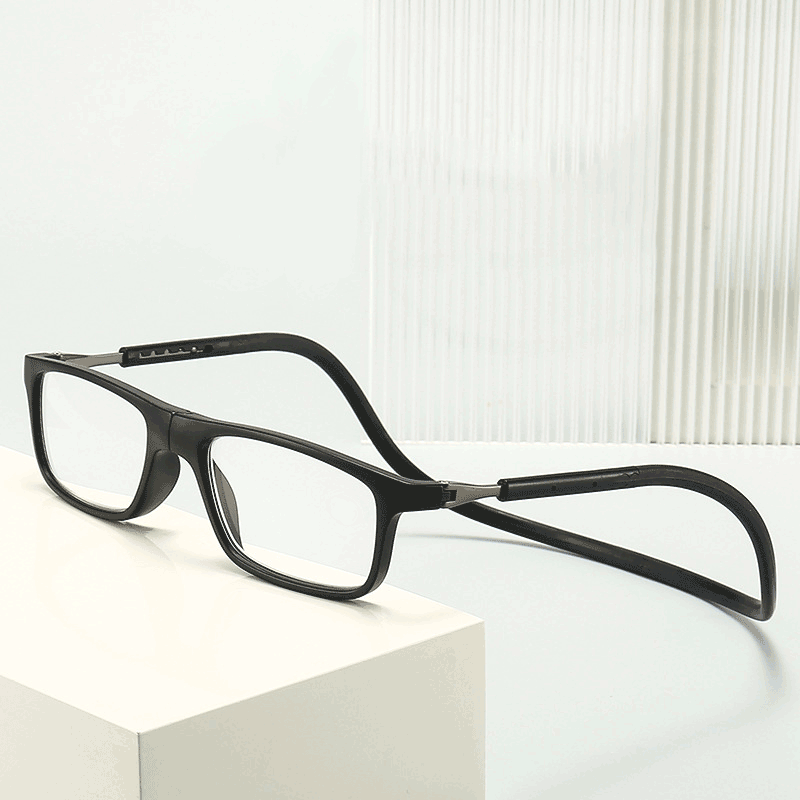 Magnetic foldable resin silicone reading glasses