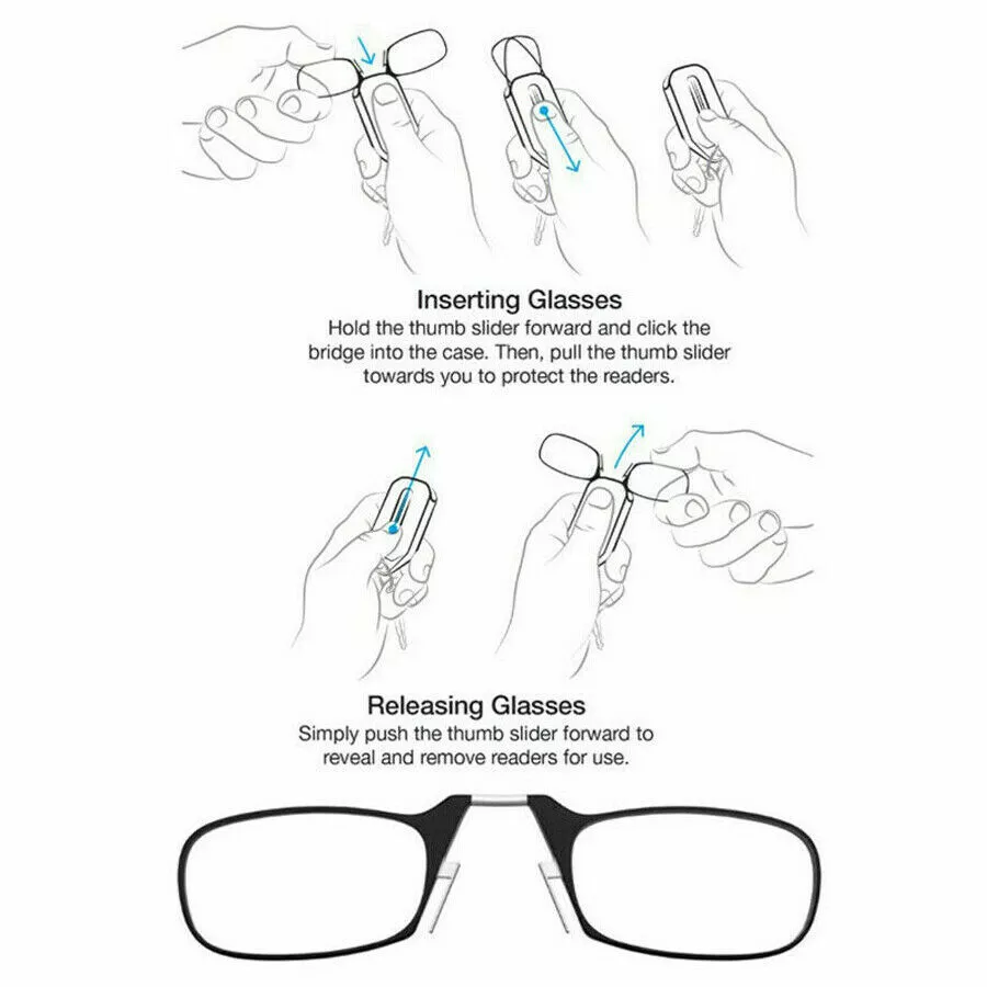 Portable reading glasses clip-on